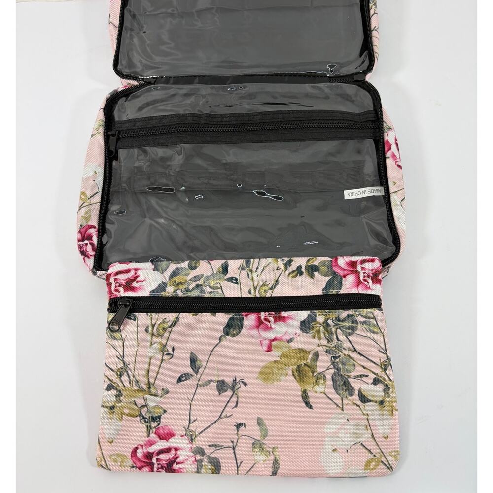 Bang & Carsen Floral Hanging Toiletry Bag Pink Rose Travel Makeup Organizer Boho - Picture 9 of 9